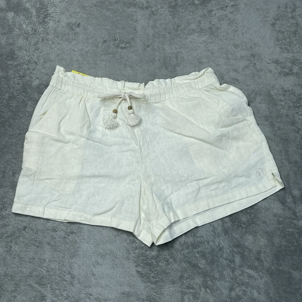 Hang Ten Women's S Casual Shorts Cream Linen Blend H0563 - Picture 2 of 6